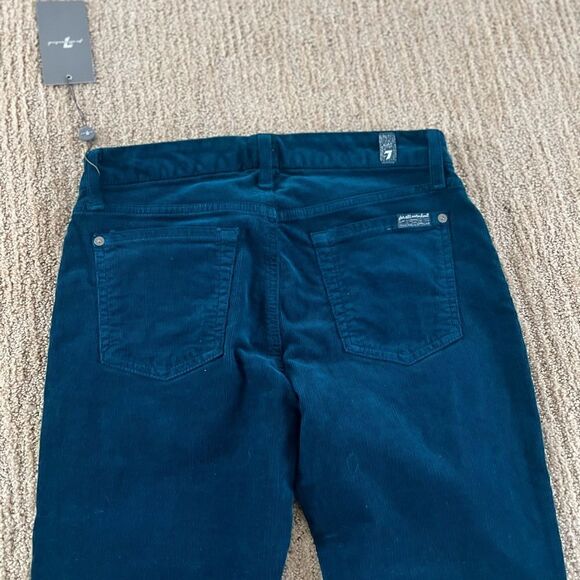 7 For All Mankind Green Corduroy Midrise Pant - Picture 8 of 9